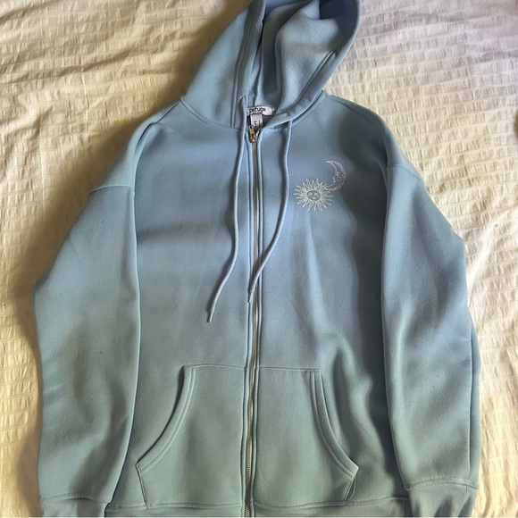 light blue oversized zip up - Picture 3 of 3